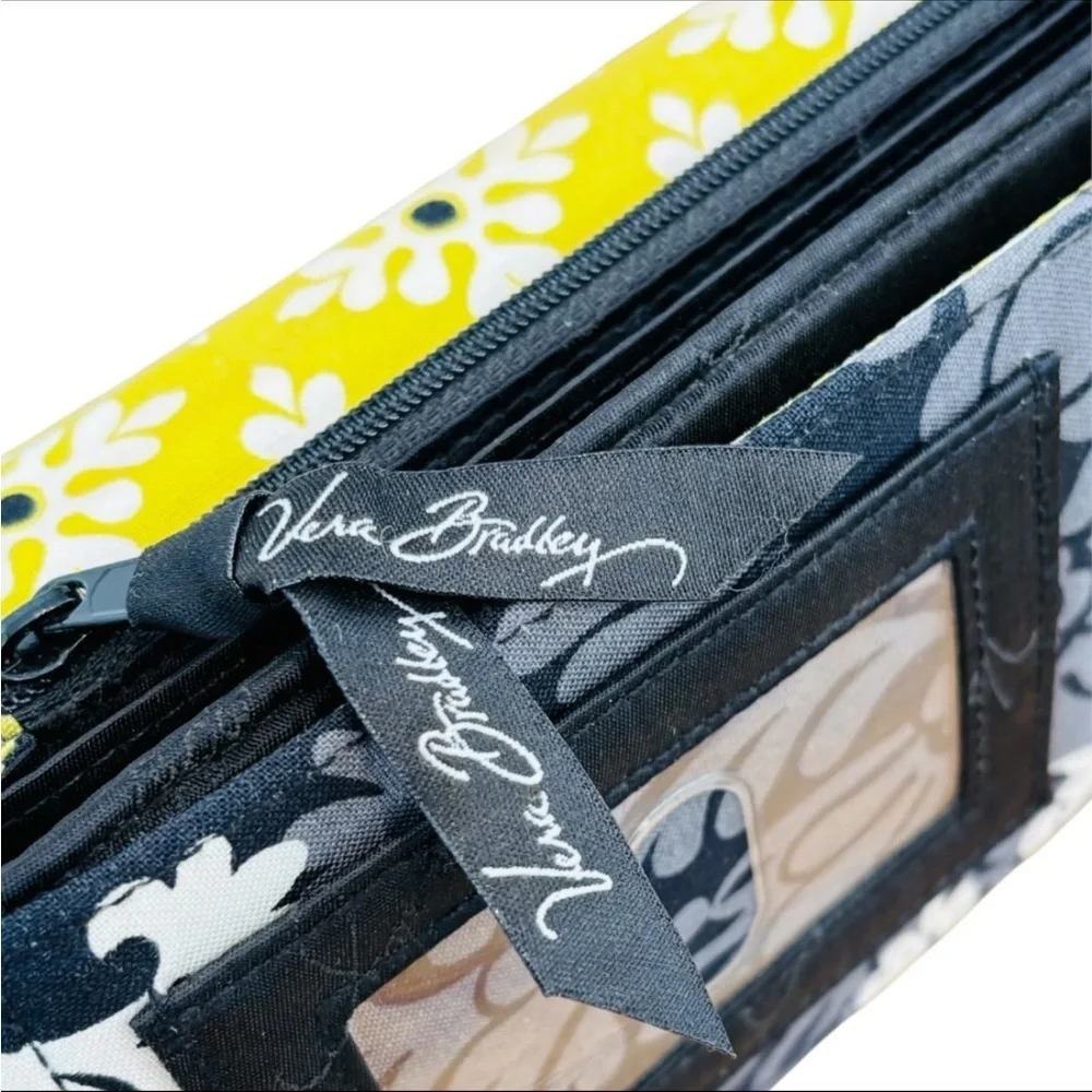 Vera Bradley “Knot Just A Clutch” Black and Yellow Floral Clutch Walket